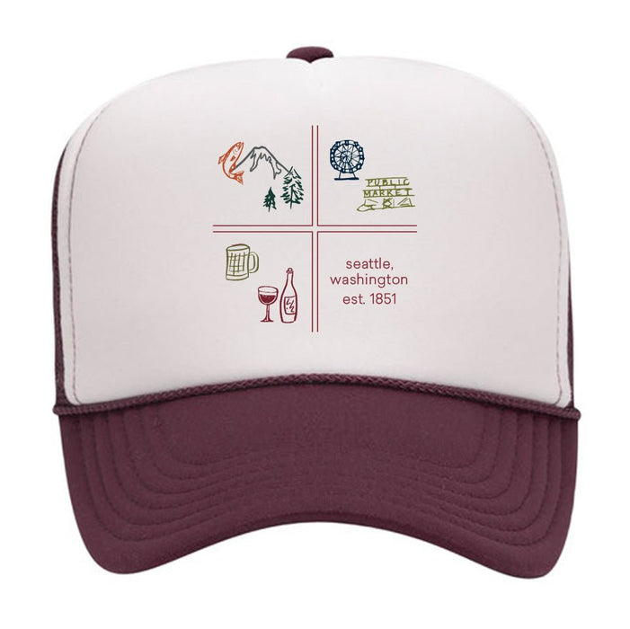 OTTO CAP Polyester Foam Front 5 Panel High Crown Mesh Back Trucker Cap