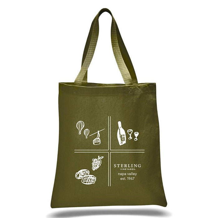 Custom Wholesale 12 Oz. Colored Canvas Simple Tote Bag Printed in SQUARES COLLECTION Design