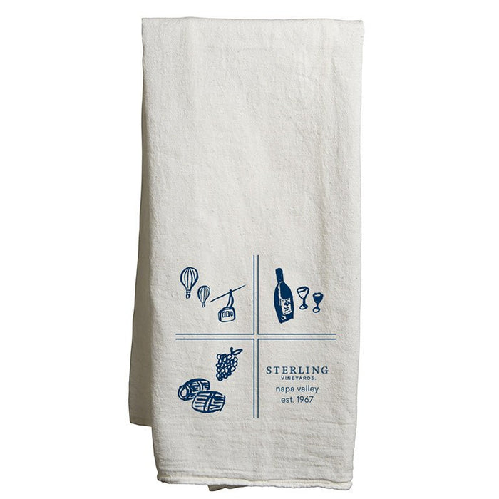 Custom SQUARES Flour Sack Tea Towels - White