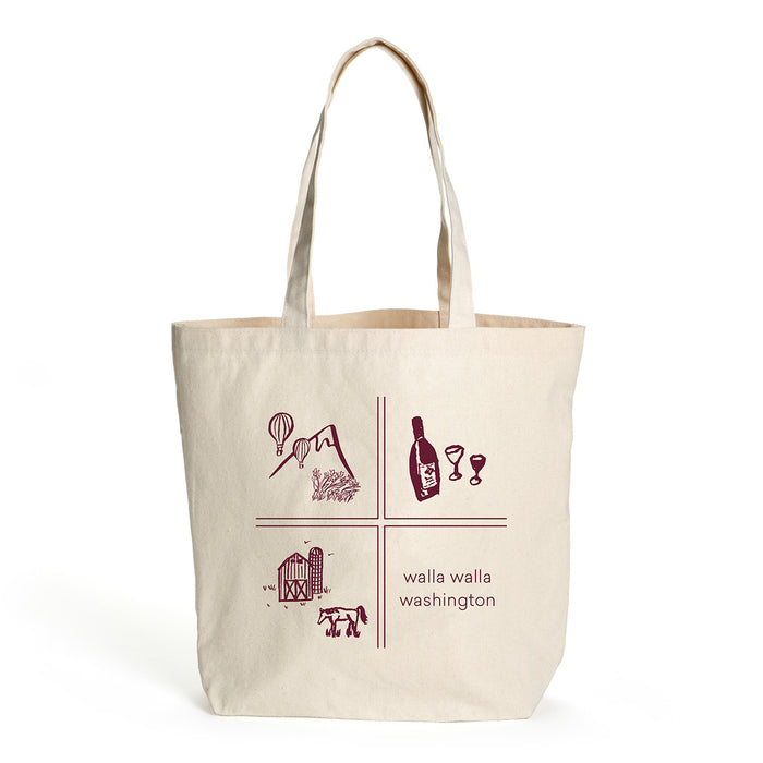 Custom SQUARES 10 oz. Natural Canvas Tote Bag with Pockets