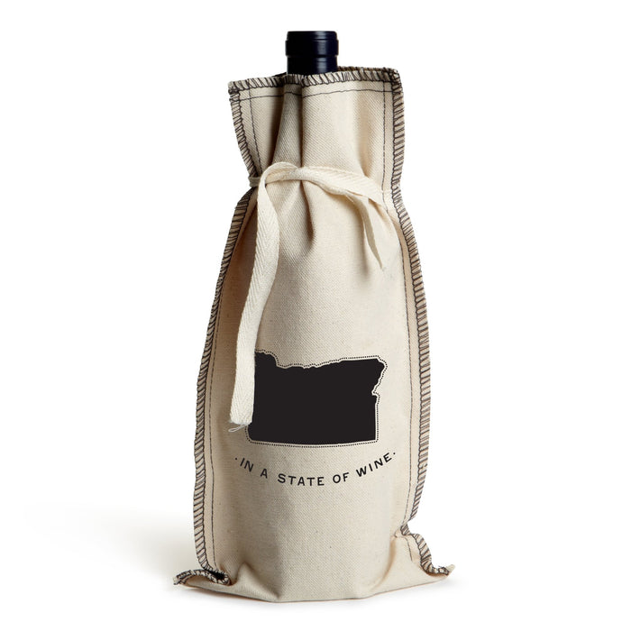 Custom STATE 10 Oz. Cotton Overstitch Wine Gift Bag