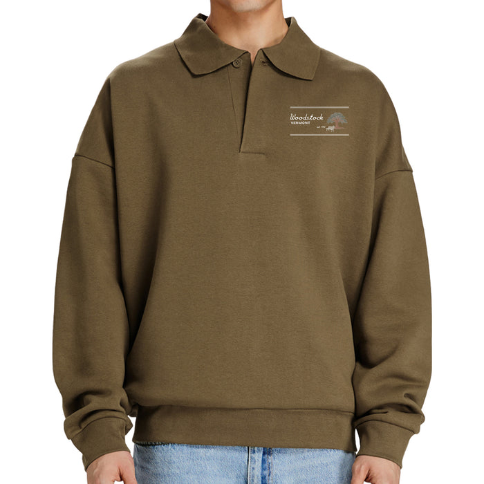 Custom Sunday Lane Seven Men 13 Oz. Element Polo Collar Crewneck
