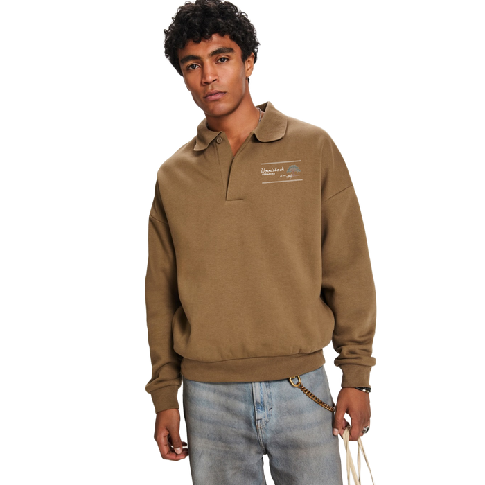 Custom Sunday Lane Seven Men 13 Oz. Element Polo Collar Crewneck