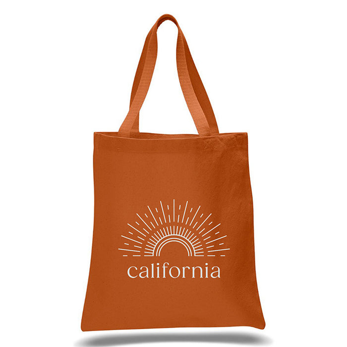 Custom Wholesale 12 Oz. Colored Canvas Simple Tote Bag Printed in SUNSHINE COLLECTION Design