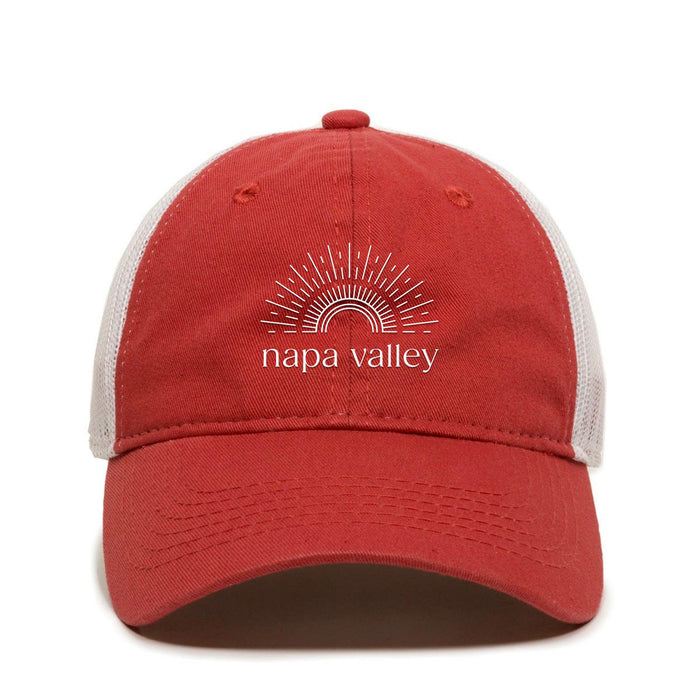 Custom SUNSHINE Garment Washed Cotton Twill Trucker Cap
