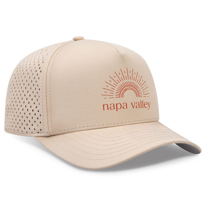 OTTO CAP Polyester Pongee Perforated 5 Panel Mid Profile Baseball Cap