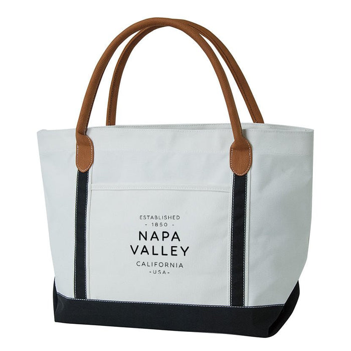 Custom BRAND / LOGO 18 Oz. Boat Tote W/ Vegan Leather