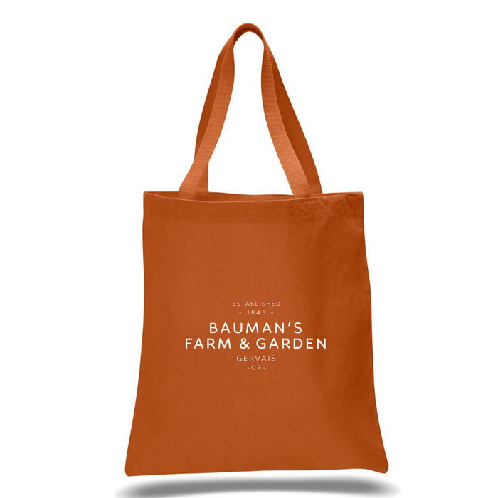 Custom Wholesale 12 Oz. Colored Canvas Simple Tote Bag Printed in TEXT COLLECTION Design