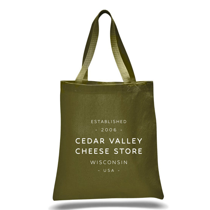 Custom Wholesale 12 Oz. Colored Canvas Simple Tote Bag Printed in TEXT COLLECTION Design