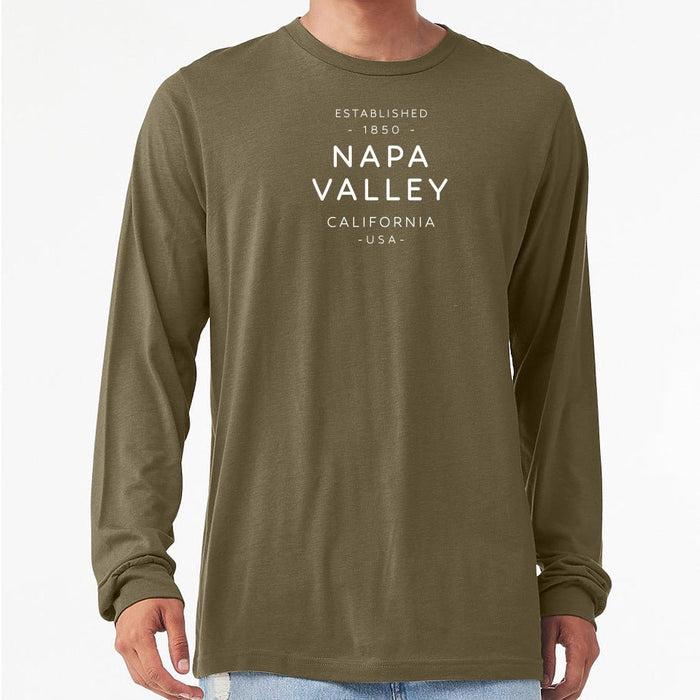 Custom Wholesale Bella + Canvas Unisex 4.2 Oz. Heather CVC Long Sleeve Tee Printed with a Customizable TEXT COLLECTION Design