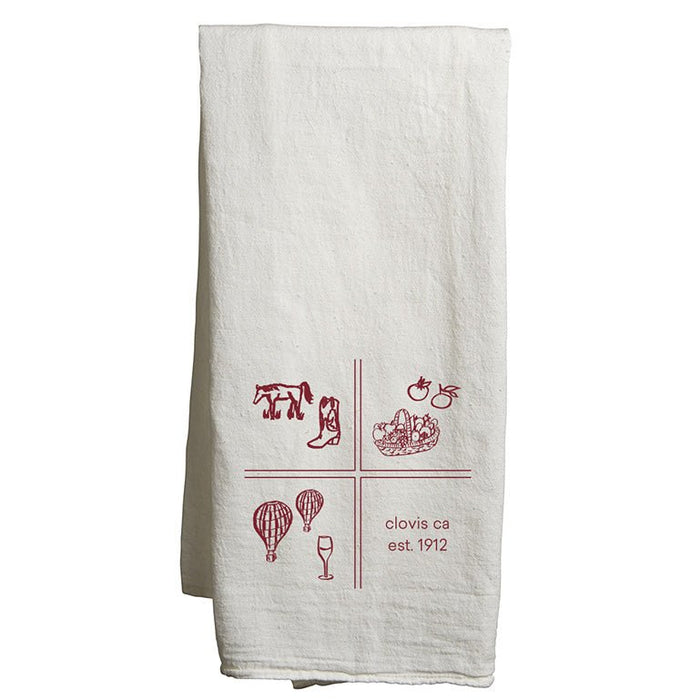 Custom SQUARES Flour Sack Tea Towels - White