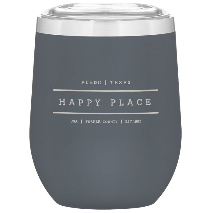 Custom HAPPY PLACE 12 Oz. Insulated Stemless Wine Cup