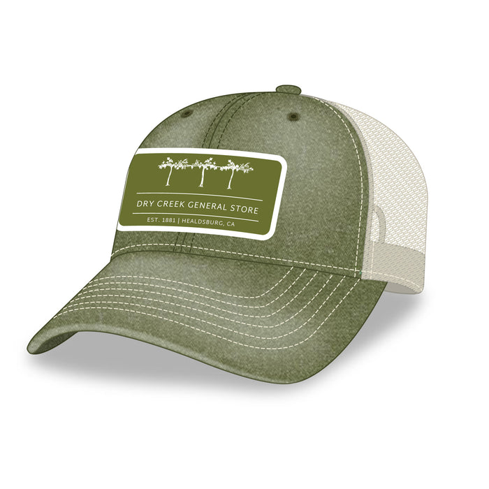 Cap America Unisex Pigment Dyed Trucker with Cap Woven Patch Merrowed Label
