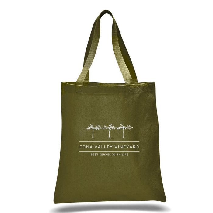 12 Oz. Colored Canvas Simple Tote Bag Printed with a Customizable VINES COLLECTION Design - Mercantile 12