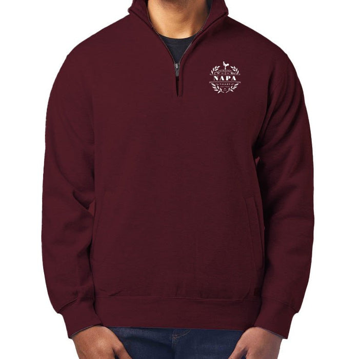 Landway Mens 9 Oz. Rockridge Quarter-Zip Cotton Fleece Pullover