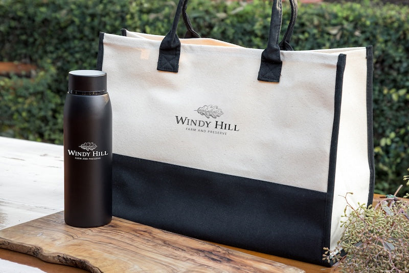 Custom BRAND / LOGO 20 Oz. Cabana Tote W/ Black Handle