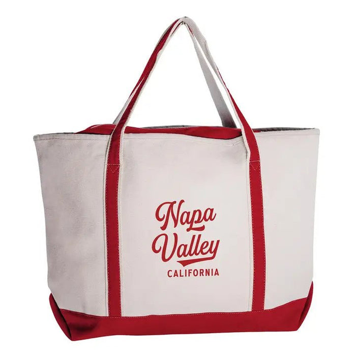Custom ATHLETIC 24 Oz. Canvas Large Zippered Boat Tote