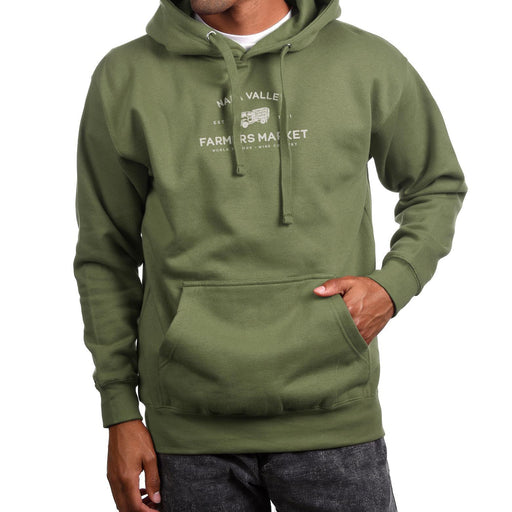 Napa Valley Farmers Market Forest Unisex Premium 8.5 oz Fleece Flat Cord Pullover Hoodie - Mercantile 12