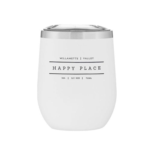 Stemless Stainless Steel Powder Coated Wine Cup Willamette Happy Place - Mercantile 12