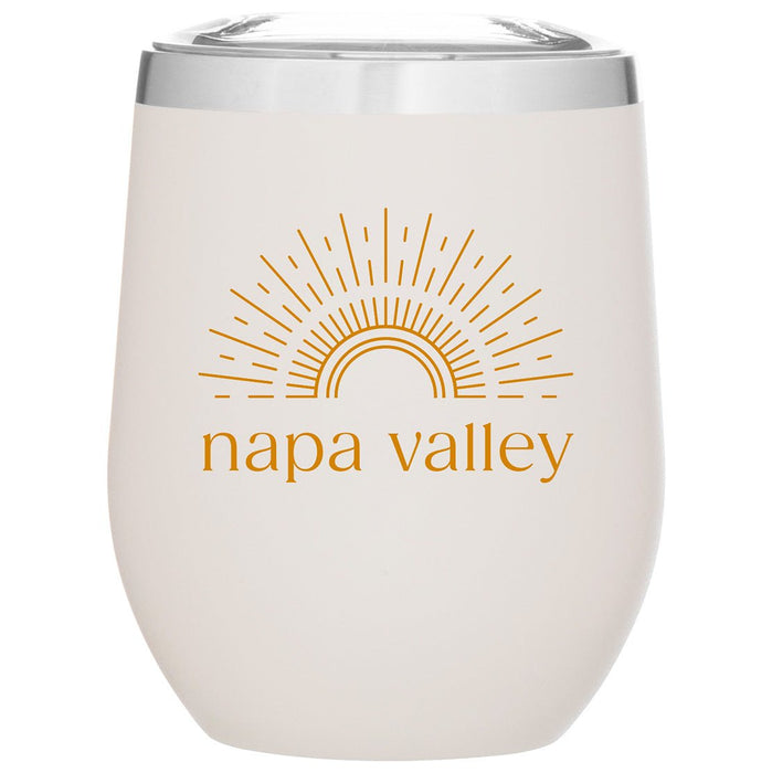 12 Oz. Stainless Insulated Stemless Wine Cup Printed with a Customizable SUNSHINE COLLECTION Design