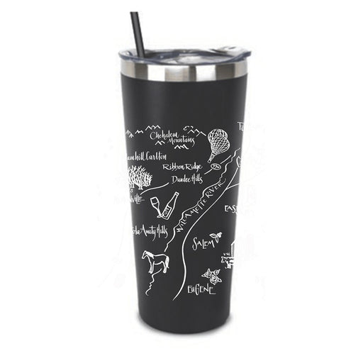 Stainless Steel Tumbler Customize Calligraphy Map Design - Mercantile 12