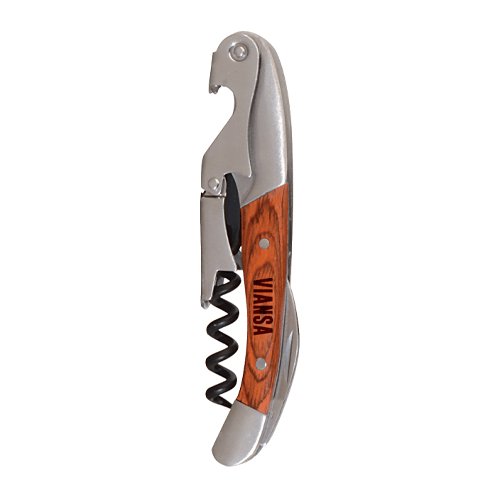 Mahogany Wood Double Hinged Stainless Steel Corkscrew - Mercantile 12