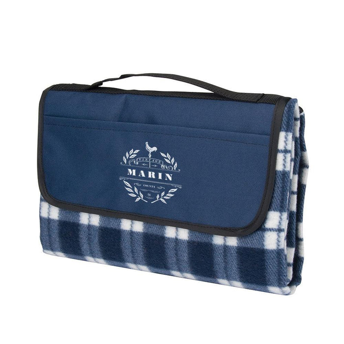 Marin Vintage Navy Plaid Picnic Blanket - Mercantile 12